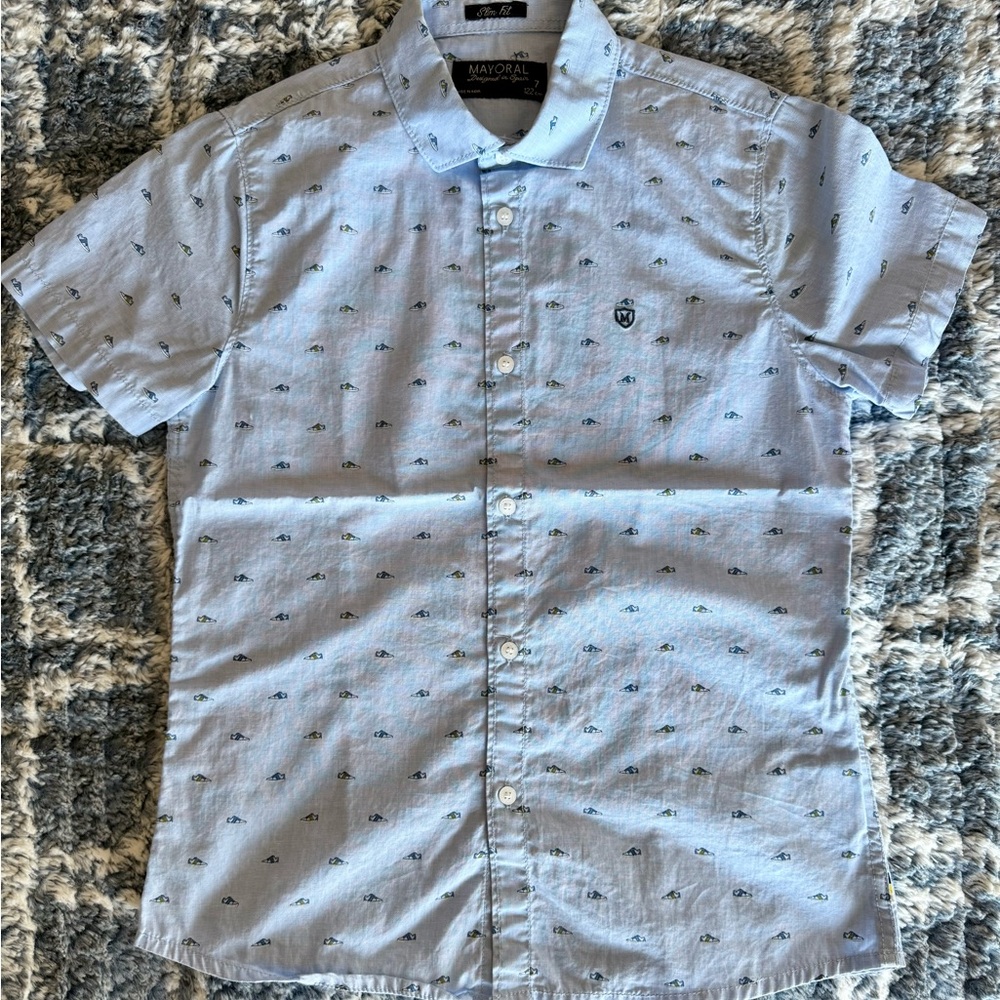 Mayoral Blue Casual Button Down Shirt